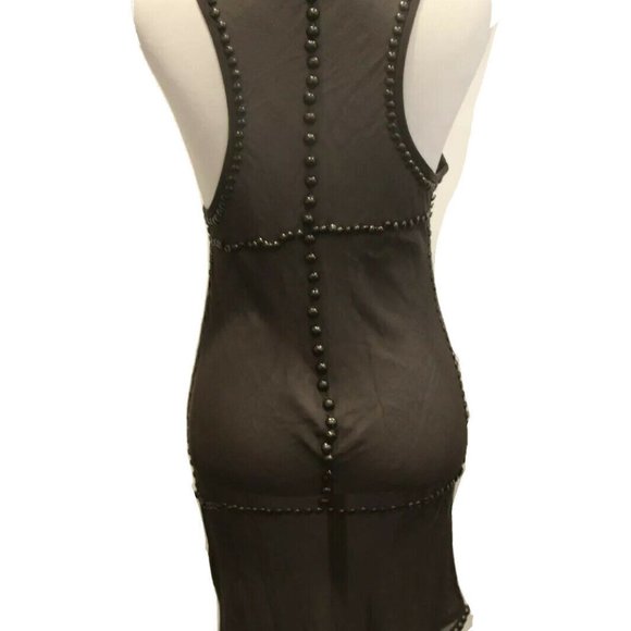 ISABEL MARANT Silk Gray Studded Mini Tank Dress - Picture 5 of 8